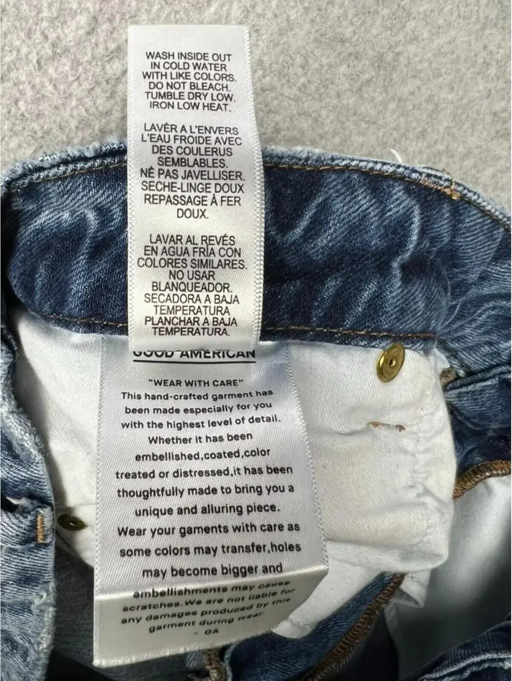Good American Good Boy High Rise Distress Straight Leg Jeans 16 Curvy 80s